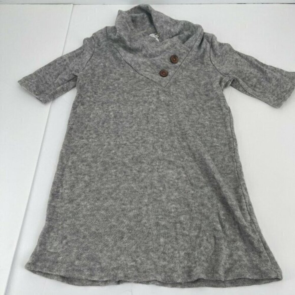 Lee Lee's Forest Sweater Small Womens Knit Casual Gray Button Shawl Collar Prep